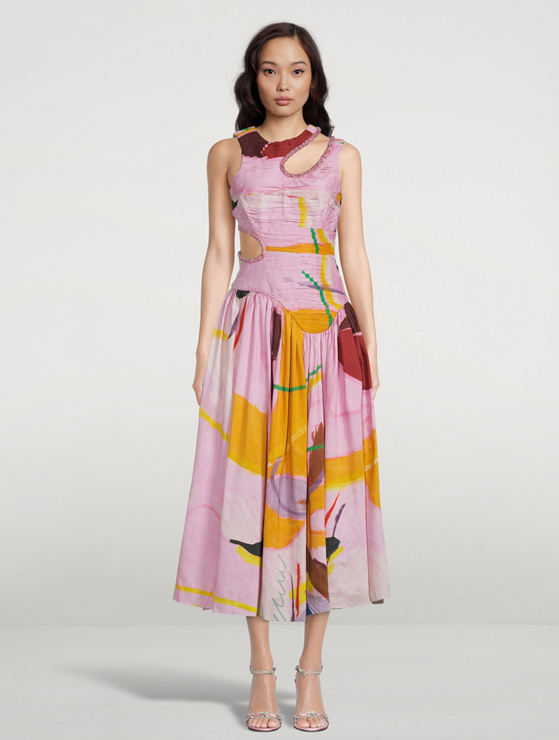 Jolie Abstract Cut-Out Midi Dress