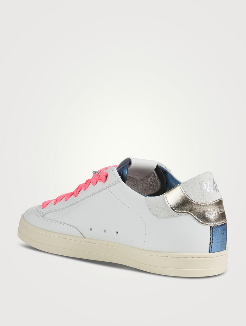 P448 John Metallic Leather And Suede Sneakers | Holt Renfrew Canada