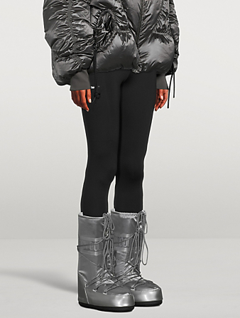 MOON BOOT Icon Glance Satin Tall Boots Women's Metallic