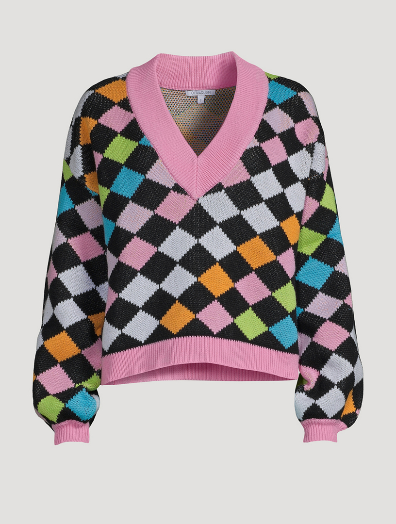 pink harlequin jumper