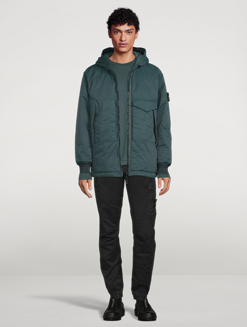 STONE ISLAND Opaque Nylon Twill Down Hooded Jacket | Holt Renfrew Canada