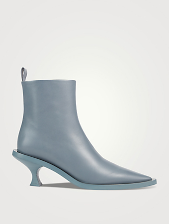 JIL SANDER Louis Leather Ankle Boots Women's Blue