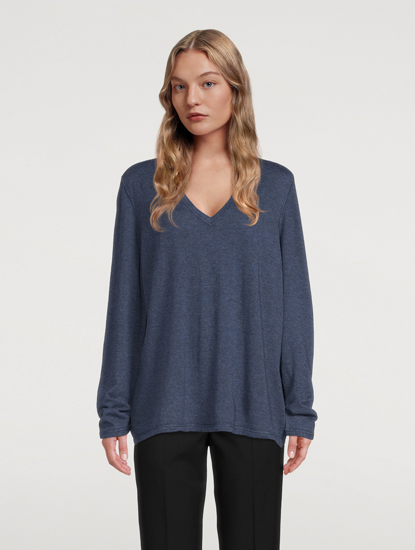 MAJESTIC FILATURES Relaxed Cashmere V-Neck Sweater | Holt Renfrew Canada