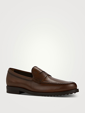 TOD'S Leather Formal Loafers Men's Brown