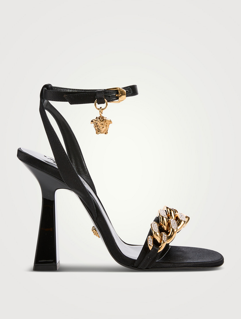 VERSACE Medusa Chain High Heel Sandals With Crystals | Holt Renfrew Canada