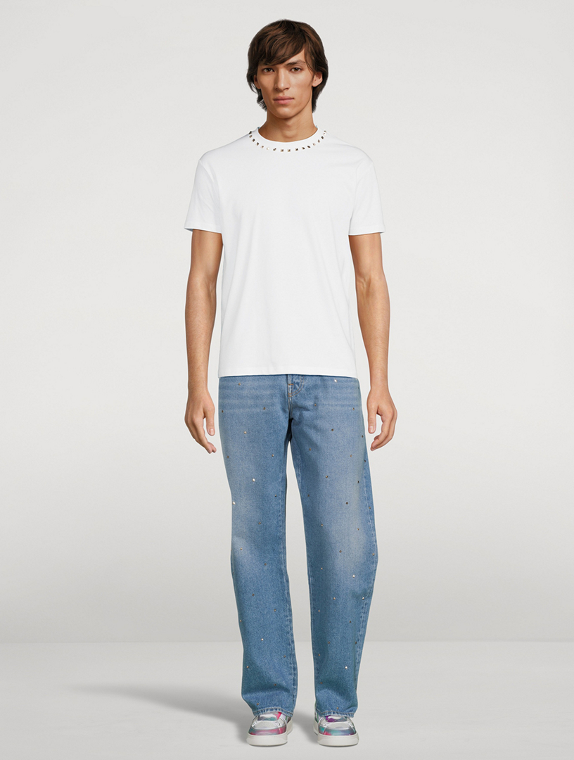 Valentino Cotton T Shirt With Untitled Studs Holt Renfrew Canada