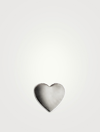 Clou d'oreille en forme de cœur Love Letter en or blanc 14 ct