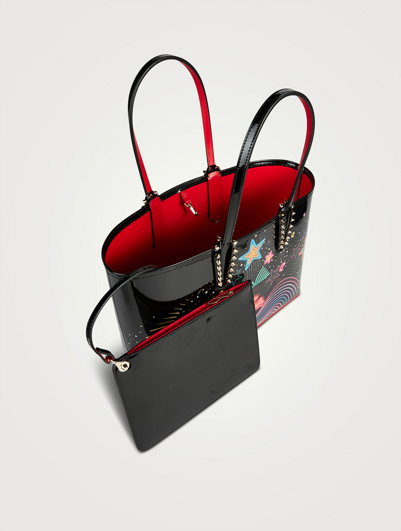 CHRISTIAN LOUBOUTIN Small Cabata Patent Leather Tote Bag In Star Print ...