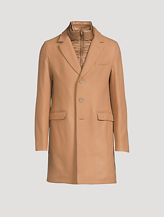 HERNO Diagonal Wool Slim-Fit Coat Men's Brown