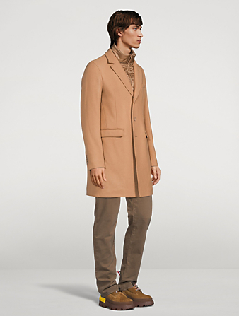 HERNO Diagonal Wool Slim-Fit Coat Men's Brown