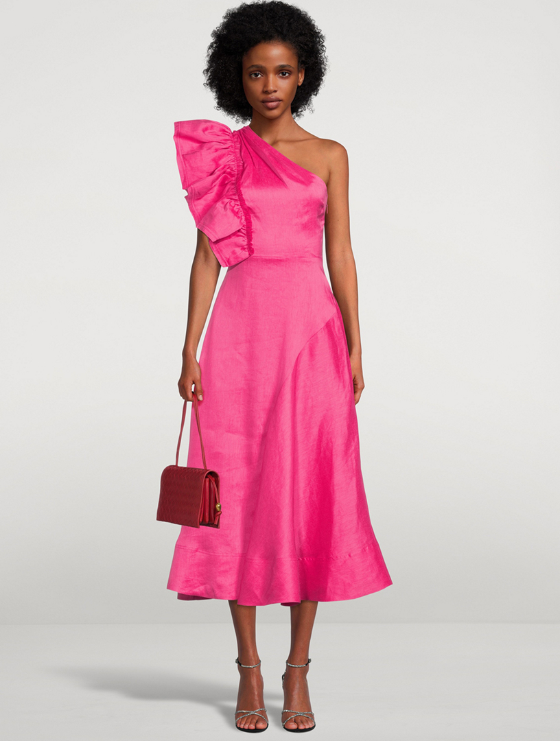 AJE Bonjour Ruffled Midi Dress | Holt Renfrew Canada