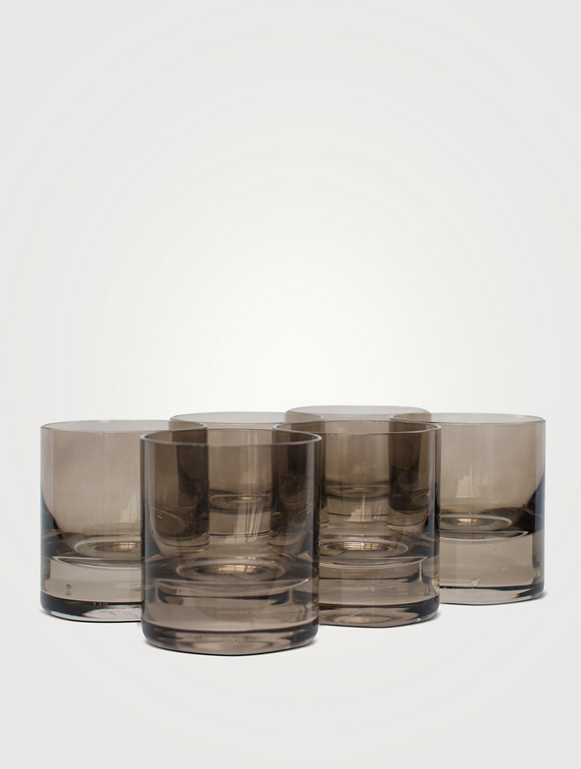 ESTELLE COLORED GLASS Verres à whisky en verre coloré - jeu de 2 Hommes Gris