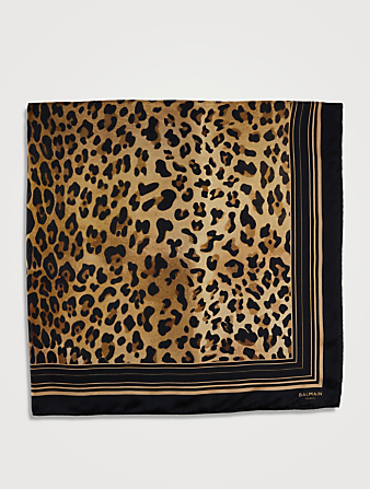 Écharpe en soie à imprimé léopard