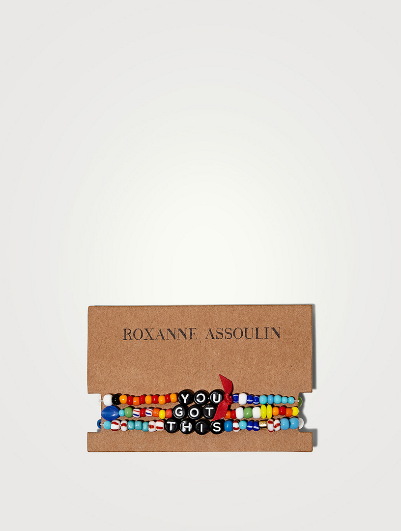 ROXANNE ASSOULIN Set Of Three You Got This Beaded Camp Bracelets Women's Multi