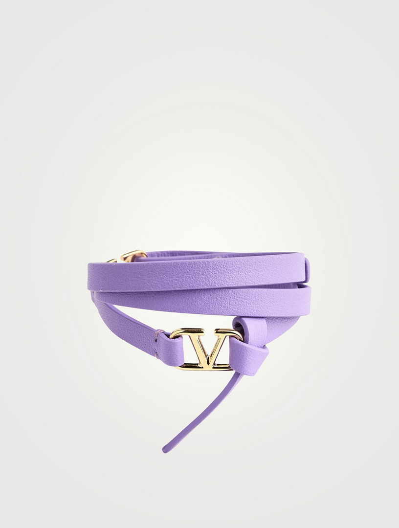 VLOGO Leather Wrap Strap Bracelet