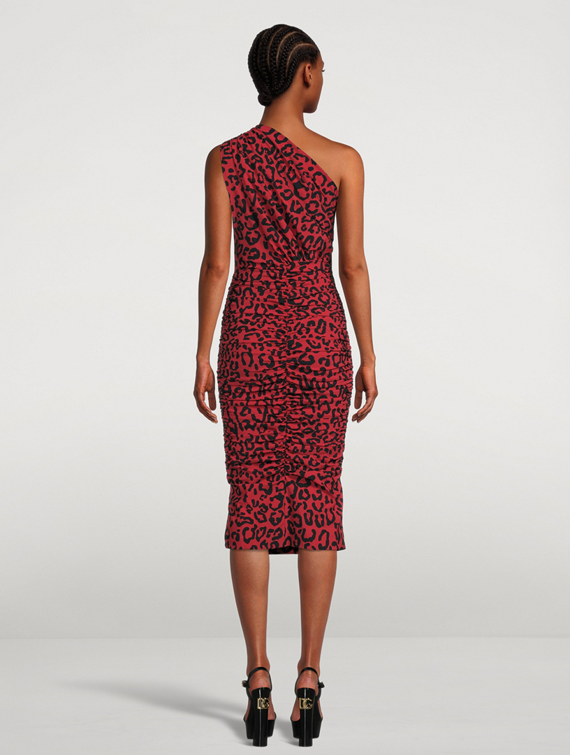 DOLCE & GABBANA One-Shoulder Jersey Dress In Leopard Print | Holt Renfrew  Canada