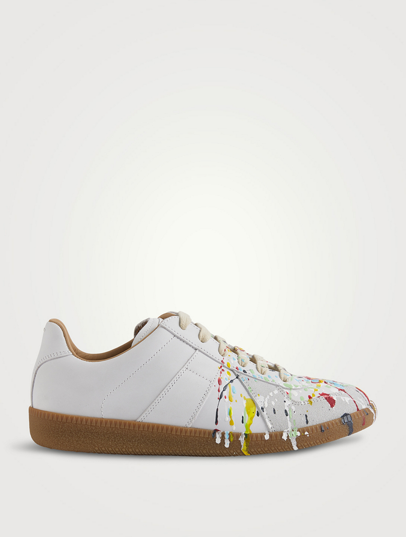 MAISON MARGIELA Replica Paint Drop Leather Sneakers | Holt Renfrew Canada