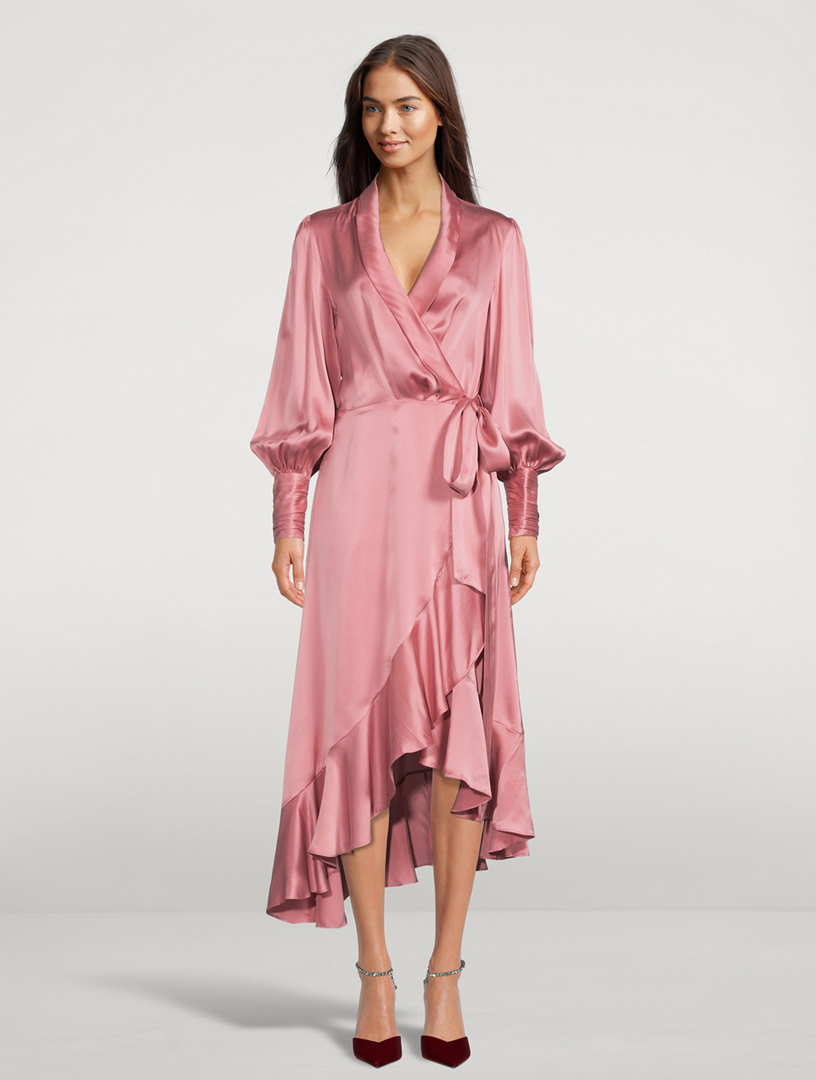 Zimmermann Silk Wrap Midi Dress Holt Renfrew Canada