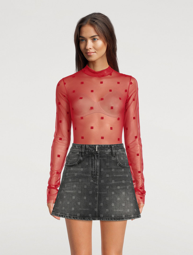 GIVENCHY Tulle Jacquard 4G Bodysuit | Holt Renfrew Canada