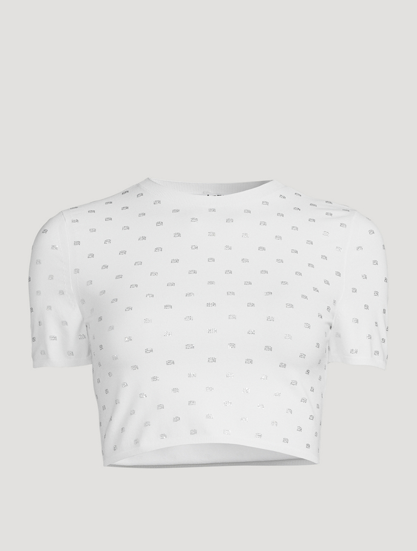 ALEXANDER WANG Crystal Logo Crop T-Shirt | Holt Renfrew Canada