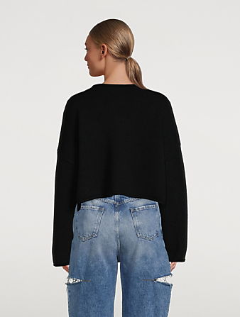 JW ANDERSON Wool And Cashmere Cropped Sweatshirt  Black