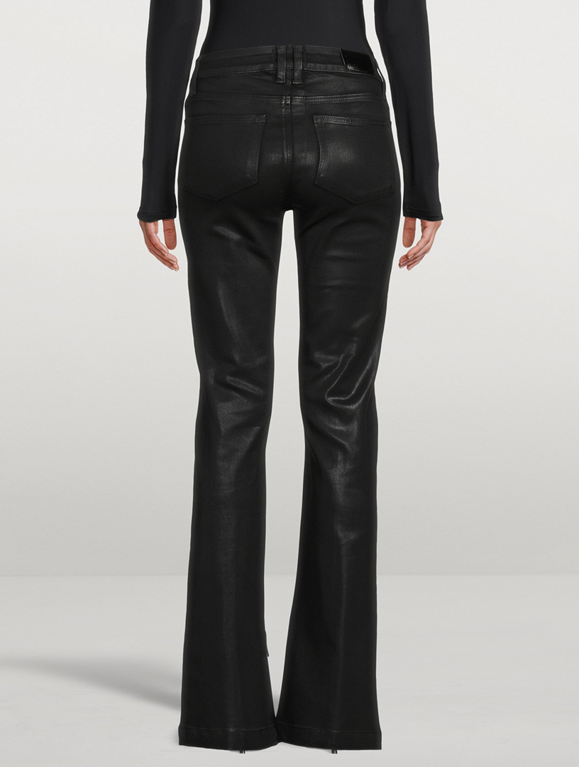 PAIGE Laurel Canyon Coated High-Waisted Flare Jeans | Holt Renfrew Canada