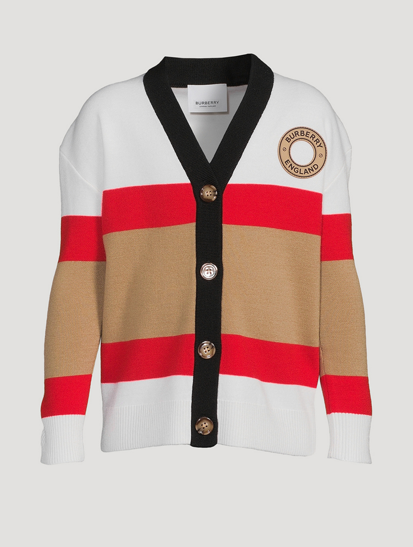 BURBERRY Icon Stripe Wool-Blend Cardigan | Holt Renfrew Canada