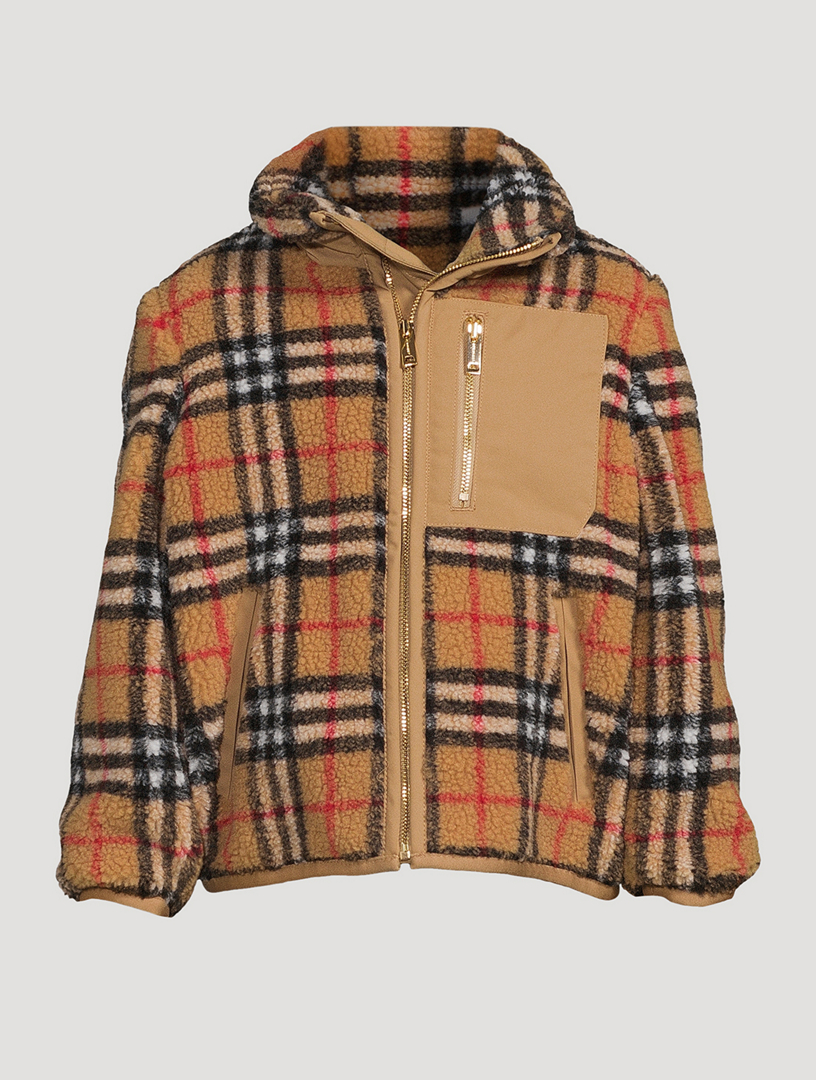 BURBERRY Vintage Check Fleece Zip Jacket | Holt Renfrew Canada