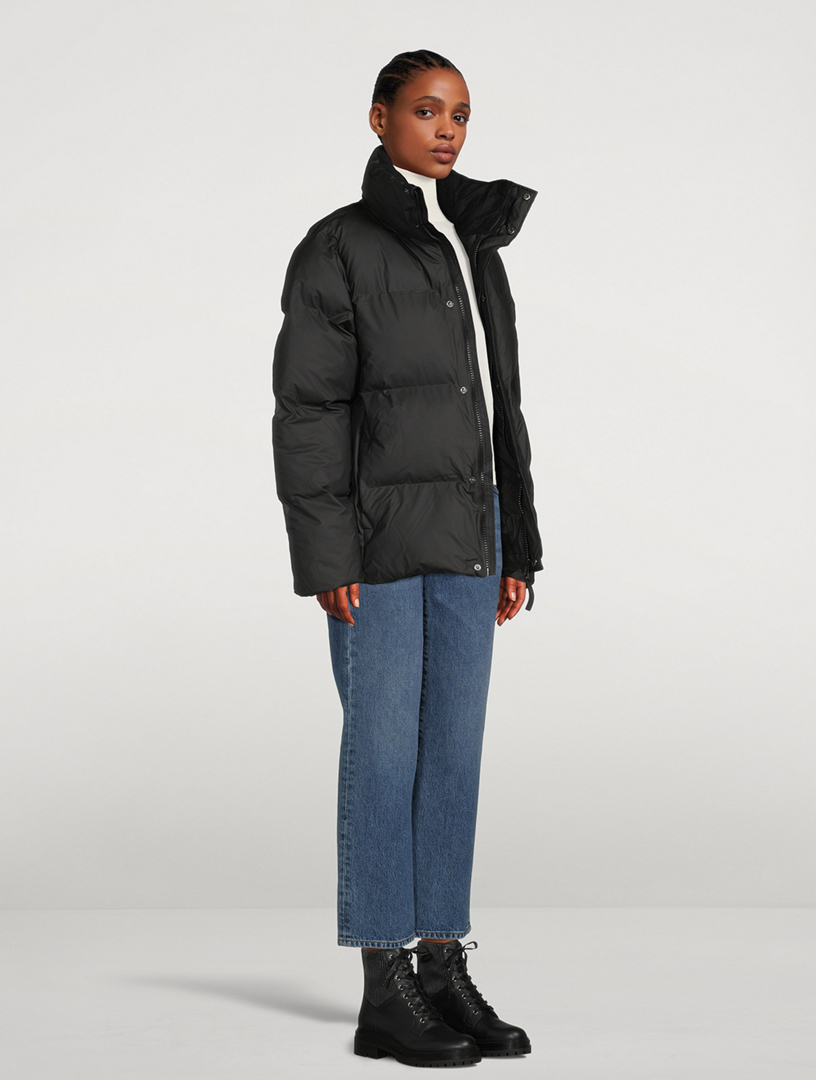 rains boxy puffer jacket black