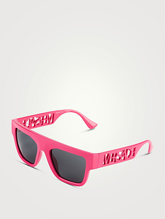 VERSACE 90s Vintage Logo Square Sunglasses Men's Pink
