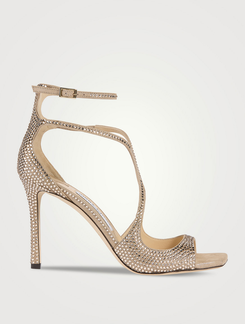 Jimmy Choo Blue Fabric Stiletto Heel Sandals