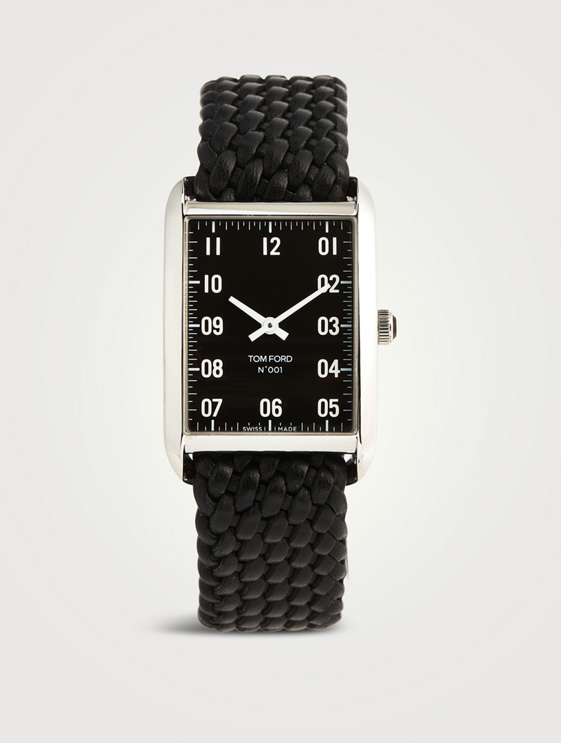 TOM FORD No. 001 Stainless Steel Braided Leather Strap Watch | Holt Renfrew  Canada