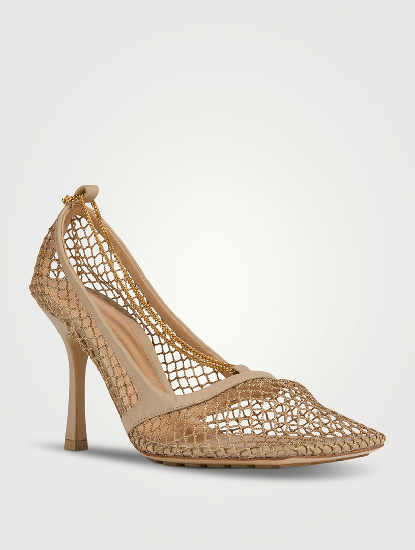 BOTTEGA VENETA Stretch Mesh And Leather Pumps With Chain | Holt Renfrew  Canada