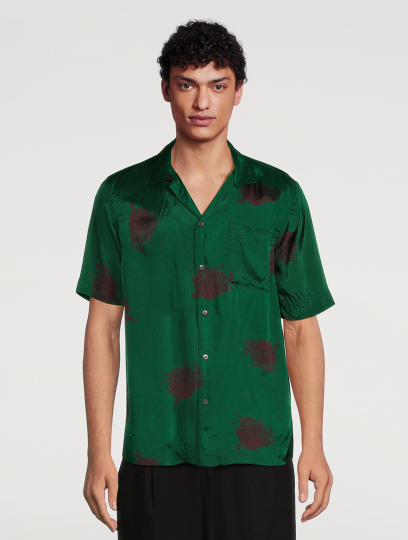 DRIES VAN NOTEN Short-Sleeve Shirt In Dragon Print | Holt Renfrew