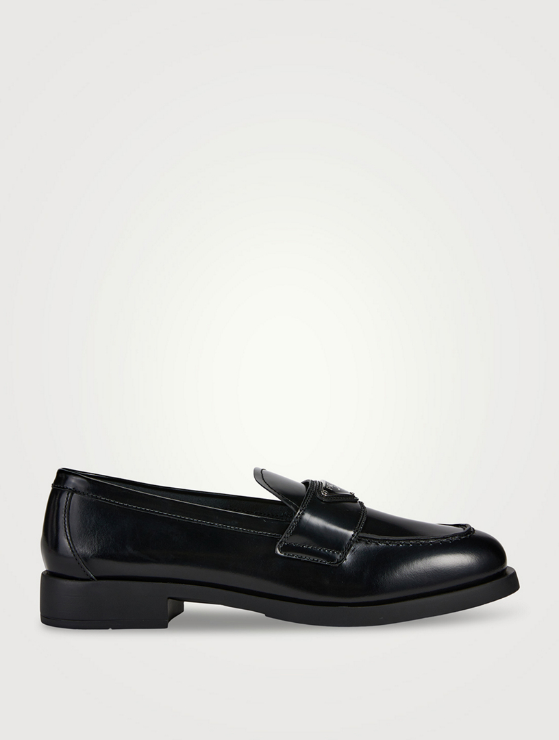 PRADA Brushed Leather Loafers | Holt Renfrew