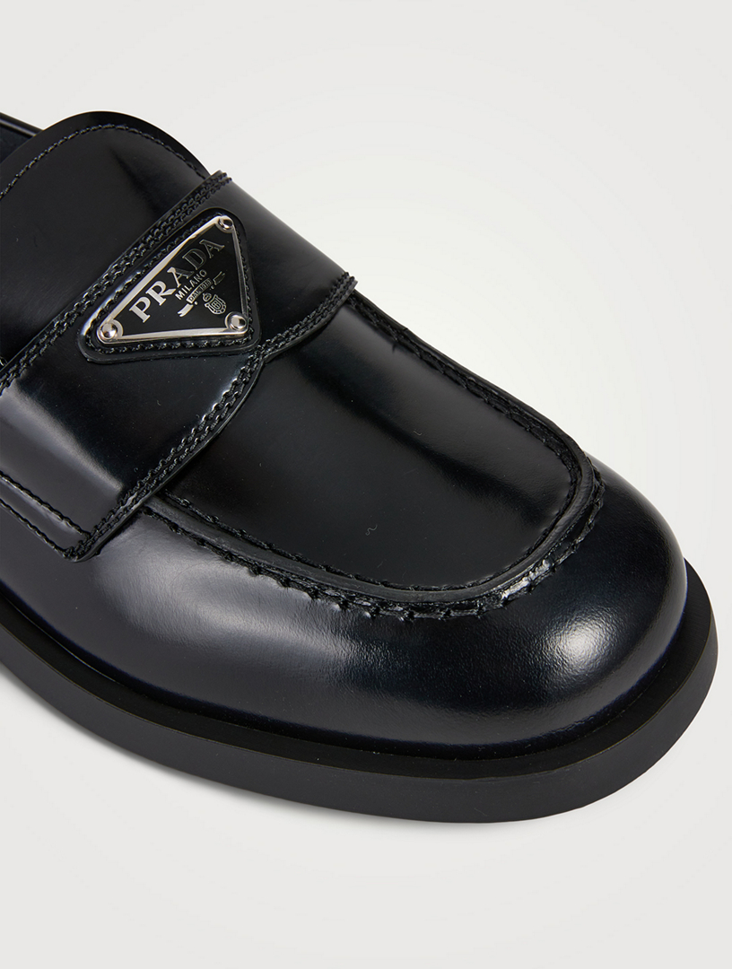 PRADA Brushed Leather Loafers | Holt Renfrew Canada