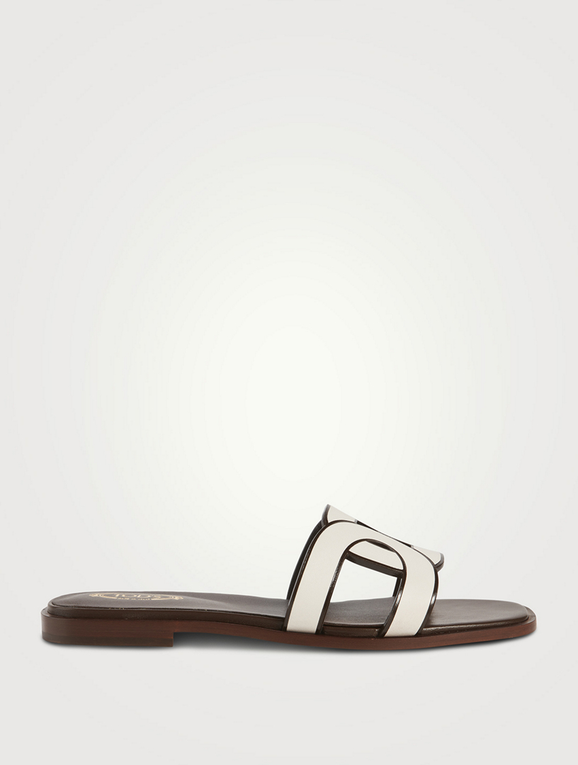 Leather Slide Sandals