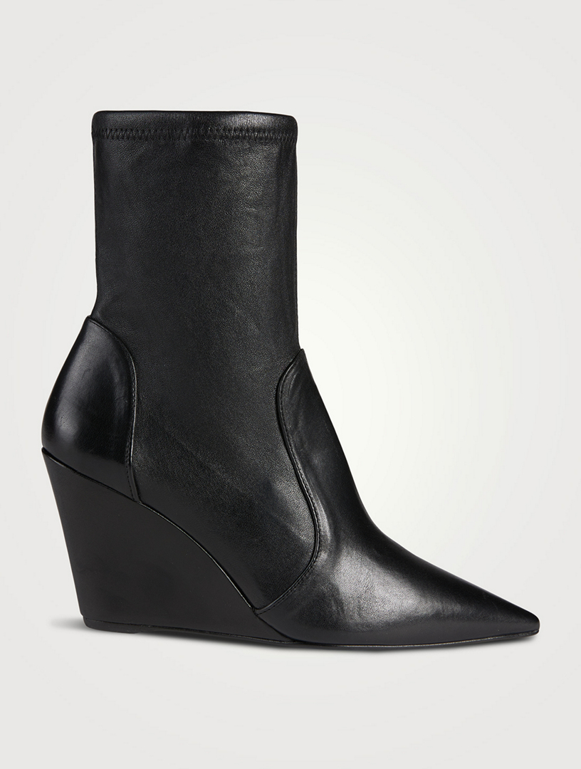STUART WEITZMAN Stuart 85 Leather Wedge Sock Boots Holt Renfrew Canada