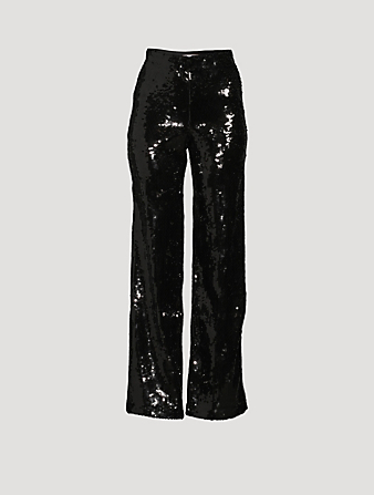 Sequin Party Straight-Leg Trousers