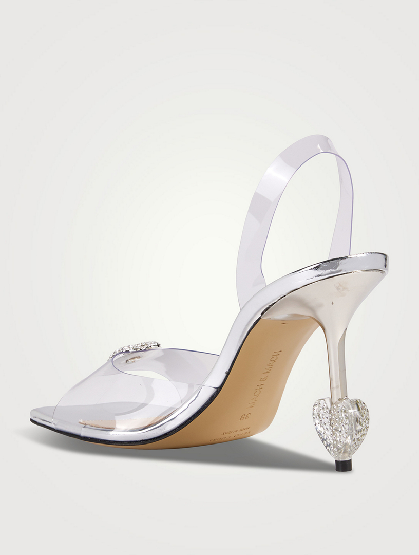 MACH & MACH Crystal Heart PVC Slingback Sandals | Holt Renfrew Canada