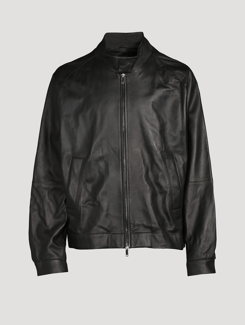 STUDIO NICHOLSON Barnes Leather Zip Bomber Jacket | Holt Renfrew Canada