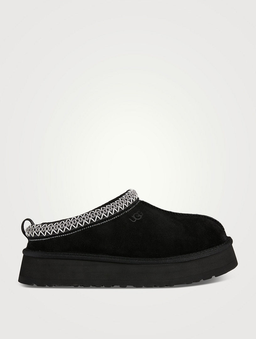 tazz suede platform slippers black