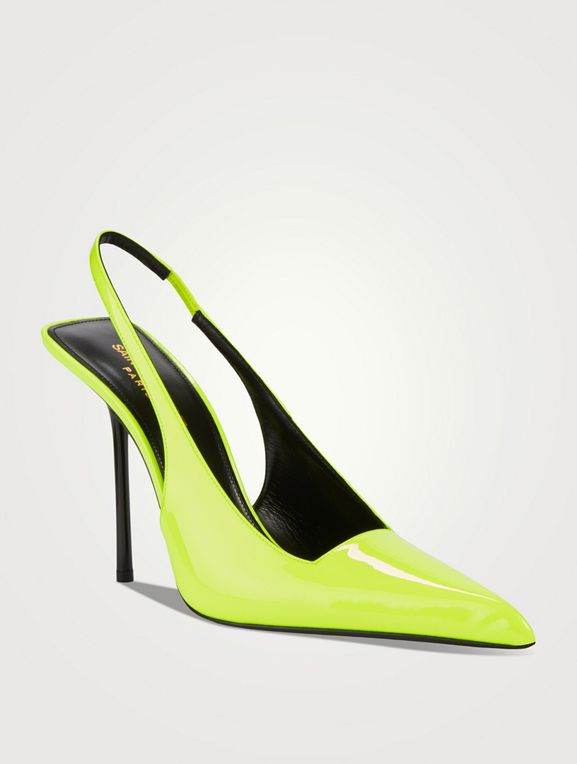 SAINT LAURENT Kiss Patent Leather Slingback Pumps | Holt Renfrew Canada