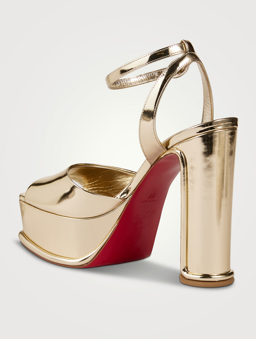 CHRISTIAN LOUBOUTIN Amali Alta Metallic Leather Platform Sandals Holt