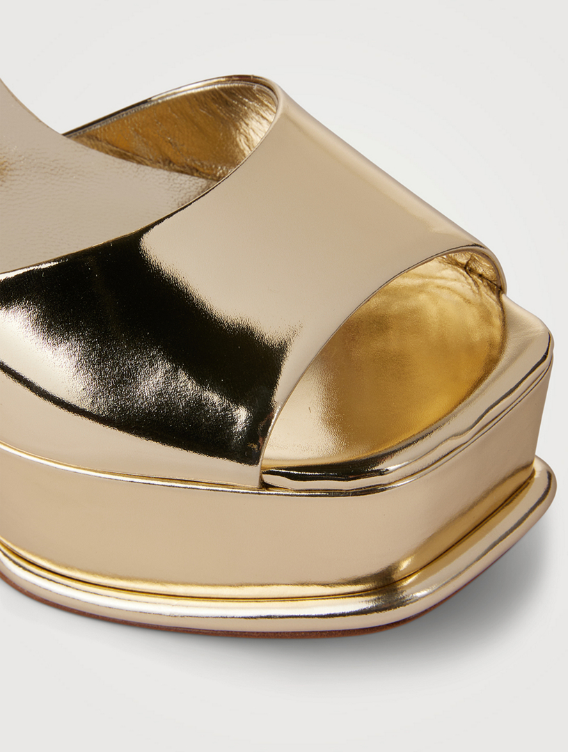 CHRISTIAN LOUBOUTIN Amali Alta Metallic Leather Platform Sandals Holt