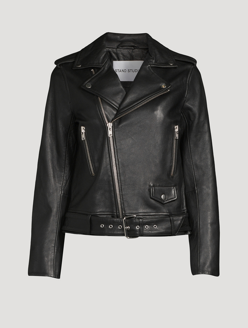 STAND STUDIO Nina Leather Biker Jacket | Holt Renfrew Canada