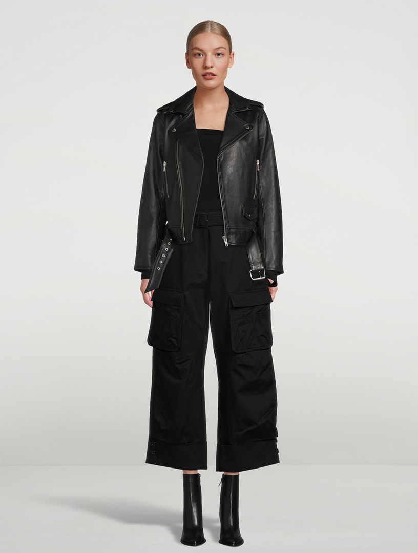 STAND STUDIO Nina Leather Biker Jacket | Holt Renfrew Canada