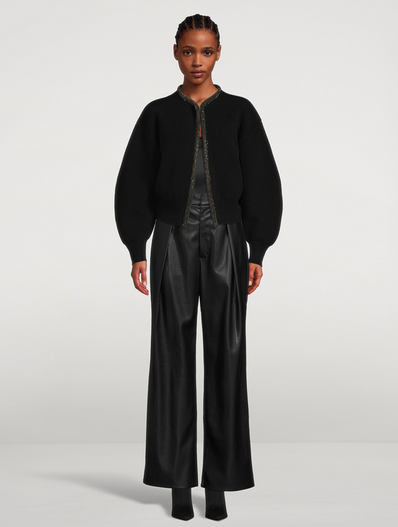 MOTHER Tunnel Vision High-Waisted Pleated Faux Leather Pants | Holt ...