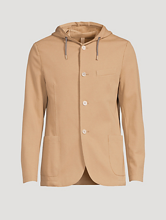 Cotton Stretch Jacket With Hood