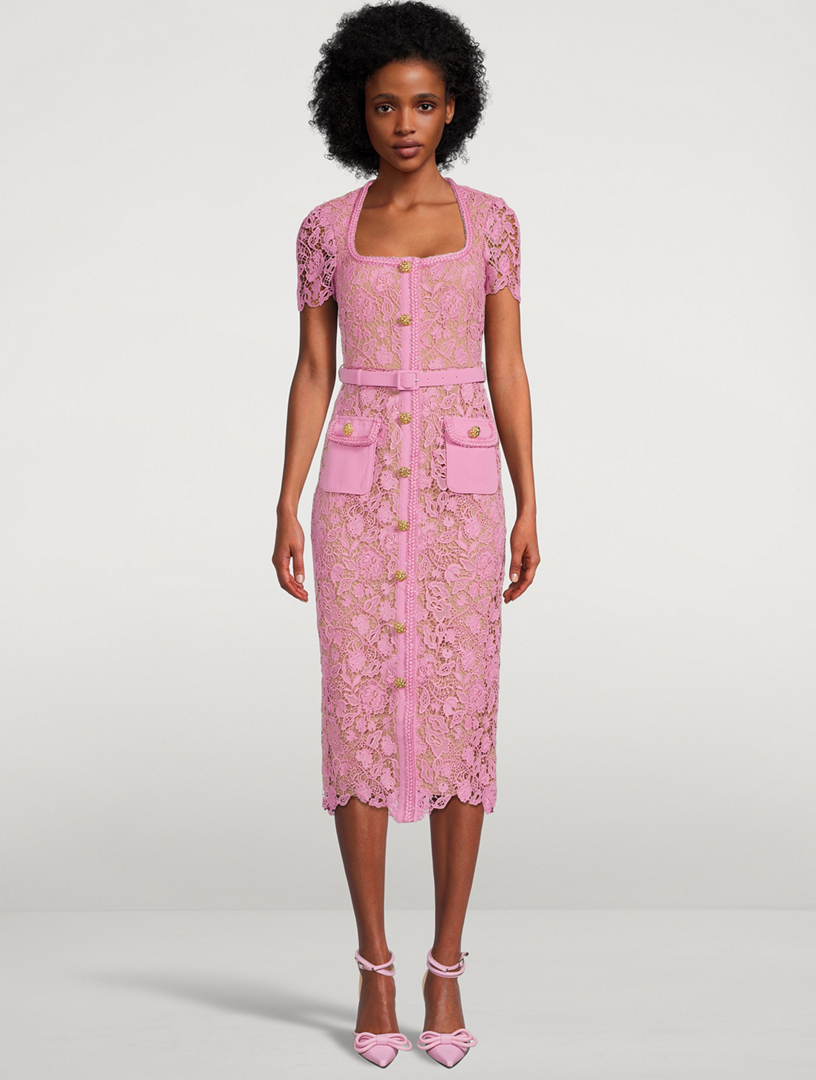 SELF-PORTRAIT Guipure Lace Midi Dress | Holt Renfrew Canada
